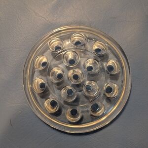 Vintage Floral Frog Clear Glass